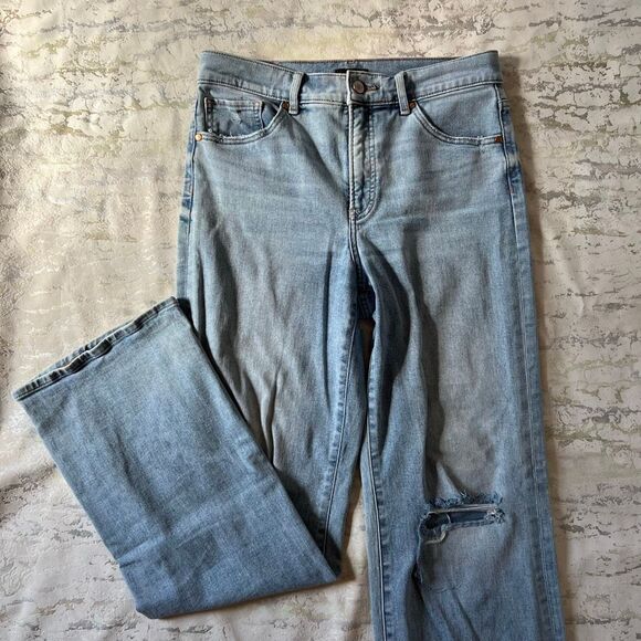 Express high rise wide leg distressed denim - Picture 1 of 11